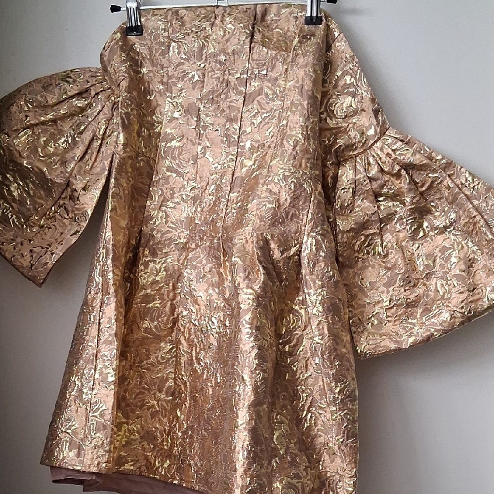 SHEIN Gold and Brown Mini Dress